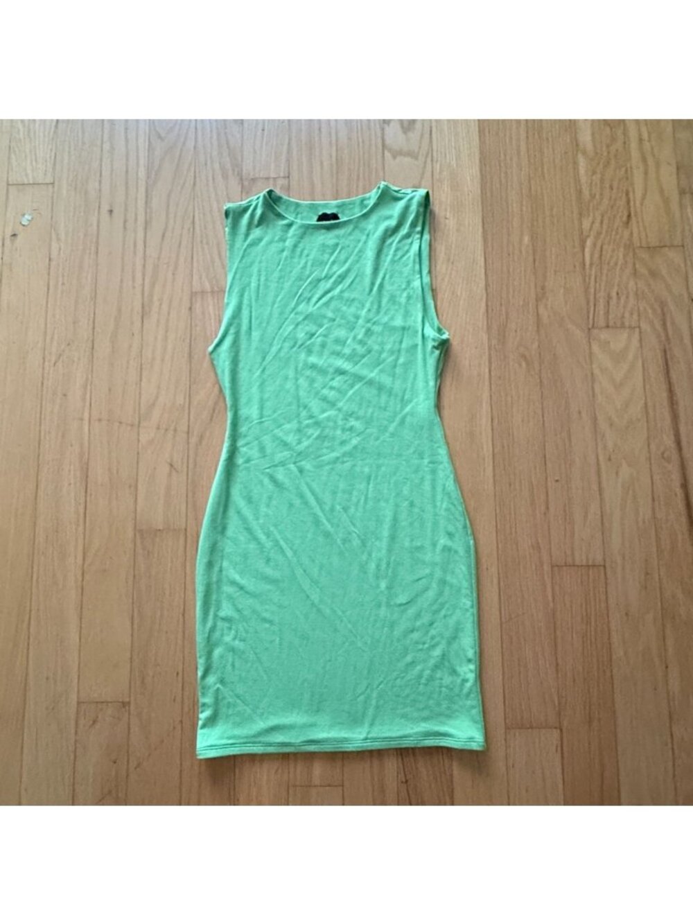 Naked Wardrobe Women's XL Lime Green Midi Bodycon Dress